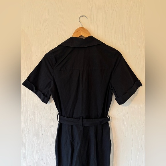 Zara Black Poplin Cargo Boiler Utility Suit Jumpsuit - Picture 10 of 16